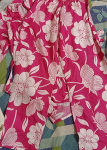 Pink Floral Kurta Set