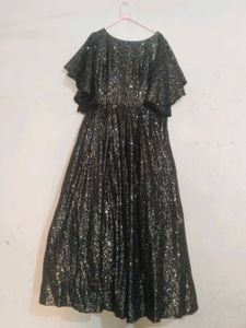 Sparkling Black Sequined Gown