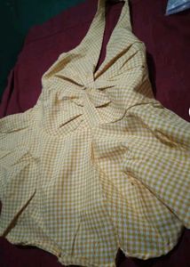 Stylish Yellow Striped Peplum Top