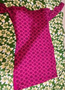 Pink Floral Print Kurta
