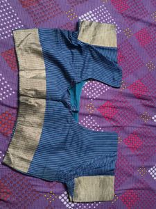 Blue Zari work Silk Saree with Blouse
