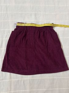 Burgundy Corduroy A-Line Skirt