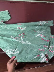 Green Floral Print Kurta