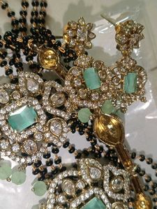 ad diamond mangalsutra with chain Kundan Necklace