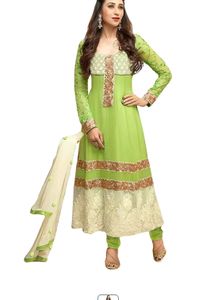 Never Used Lime Green Embroidered Salwar Kameez