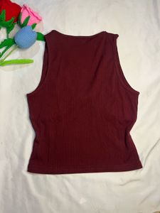 Ribbed Lace Trim Cami Top
