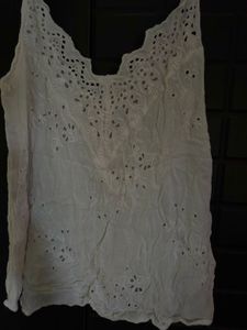 Boho White deep neck Camisole Top 🤍