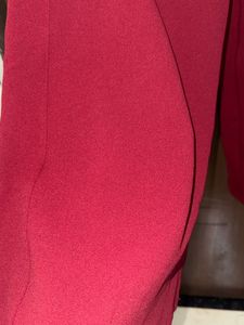 Maroon Wide-Leg Pants