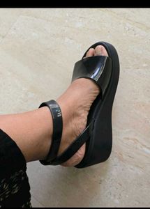 Crocs Black Wedge Sandals