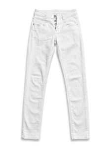 White Button-Fly Jeans