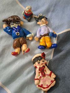 Handmade Halloween Witch &amp; Friends Figure