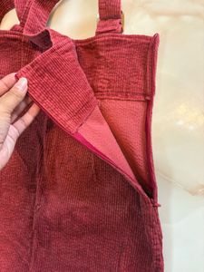 Pink Pinafore Midi Dress
