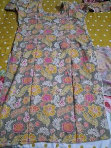 Floral Print Kurta with Dupatta