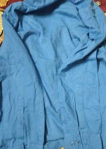 Blue Long-Sleeve Button-Up Shirt