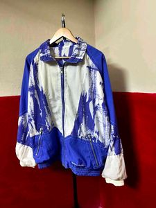 Retro Abstract Print Track Jacket