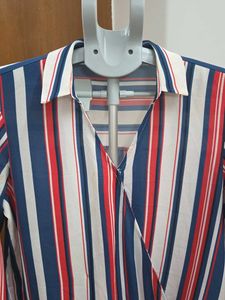 LC Wakiki Striped Wrap Blouse