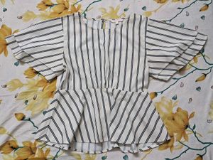 Stylish Striped Peplum Top