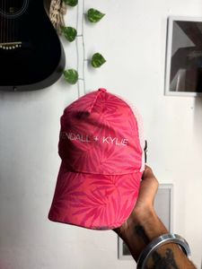KENDALL + KYLIE Pink Leaf Print Cap