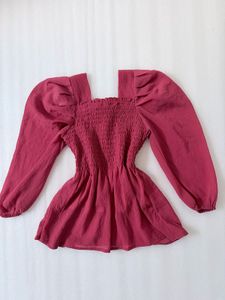 Cute Bow Puff sleeves Top