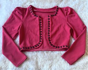 Hot Pink Bolero Blazer with Studs