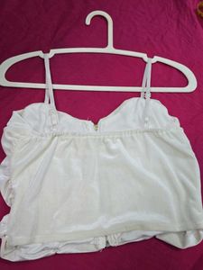 Ruched Zip Front Crop Top
