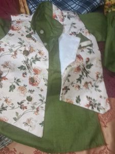 Boys Floral Nehru Jacket Kurta Set