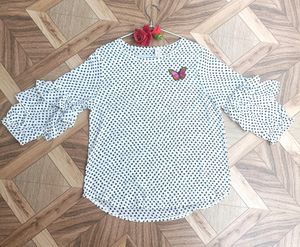White Top With Black Dots