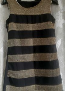 Shimmering Black & Golden stripes kurti