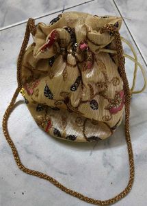 Floral Embroidered Potli Bag