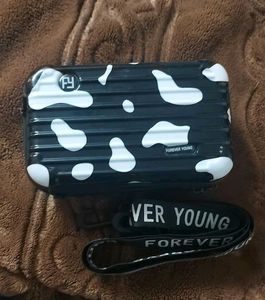 Combo of 2 Colorful Mini Luggage Clutches Bags