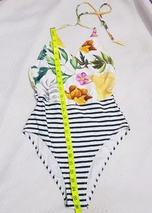 Floral & Striped One-Piece Swimsuit