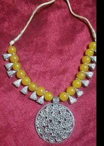 Yellow Beaded Necklace