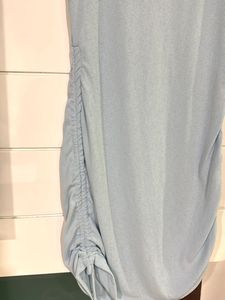 Light Blue Ruched T-Shirt Dress