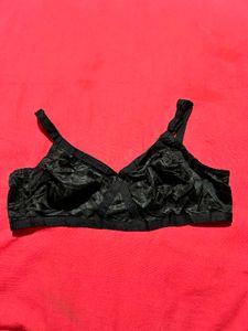 Black Mesh Lace Non-Padded Bra (Adjustable Straps)