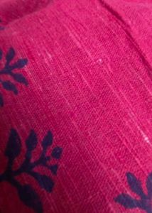 khadi cotton Pink Kurta with Navy Print