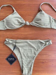 Zaful Ribbed Bikini Set