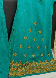 shinney soft fabric handwork dress