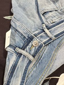 Washed Blue Wide Leg Jeans