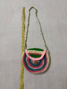 🆕Multicoloured Crochet Pouch Bags(Set of 2)