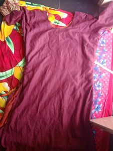 Maroon Kurta Set with Gold Embroidery