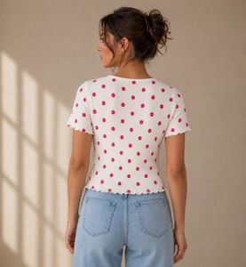 Chic Polka Dot Smocked Top