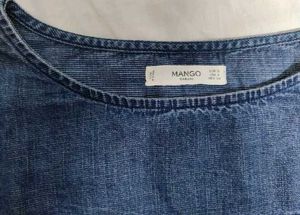 Mango Denim Bell Sleeves Top