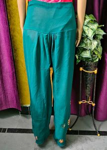 Elegant Teal Embroidered Dupatta &amp; Pant Set