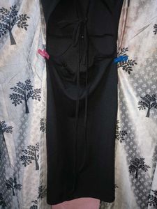 Backless Black Halter Neck Midi Dress