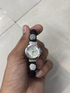 Women's Watch with Crystal & Bead Bracelet