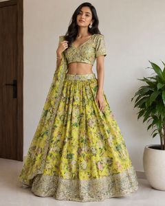 Vibrant Floral padded Lehenga Choli Set