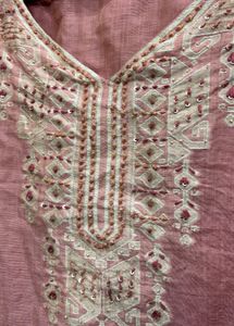 Pink Kurta Set with Tassels