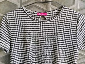 Chic Checked Sequin Top