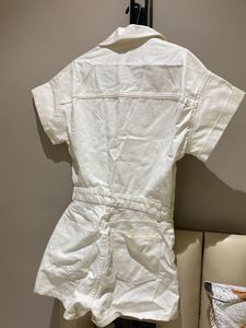 ZARA White Denim Romper/Playsuit