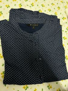 women’s Navy Blue Printed Shirt
